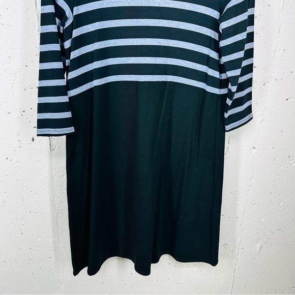 J. Jill Small Wearever Collection Black & Blue Striped Dress - Picture 7 of 14